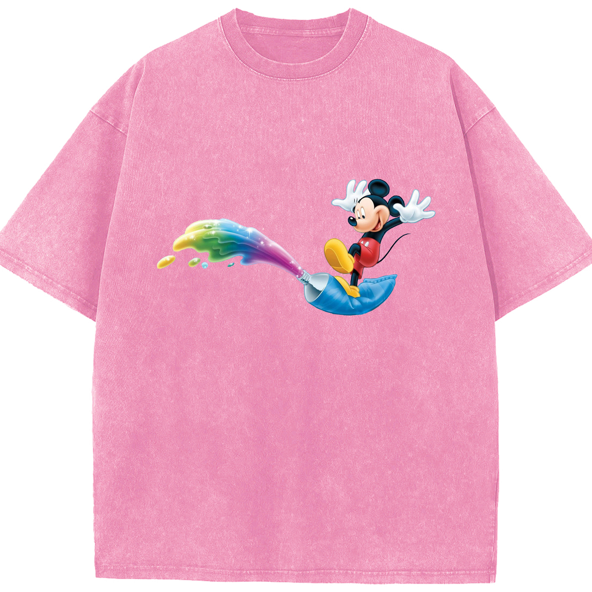 （画像用） ミッキーマウス Mickey Mouse 綿100% ヴィンテージ風 半袖Tシャツ（フロントプリント）